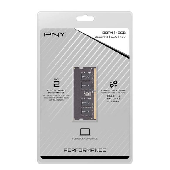 NEW PNY PC Notebook Upgrade 16GB Performance Memory DDR4 12v Single Channel 2666